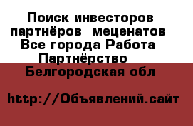 Поиск инвесторов, партнёров, меценатов - Все города Работа » Партнёрство   . Белгородская обл.